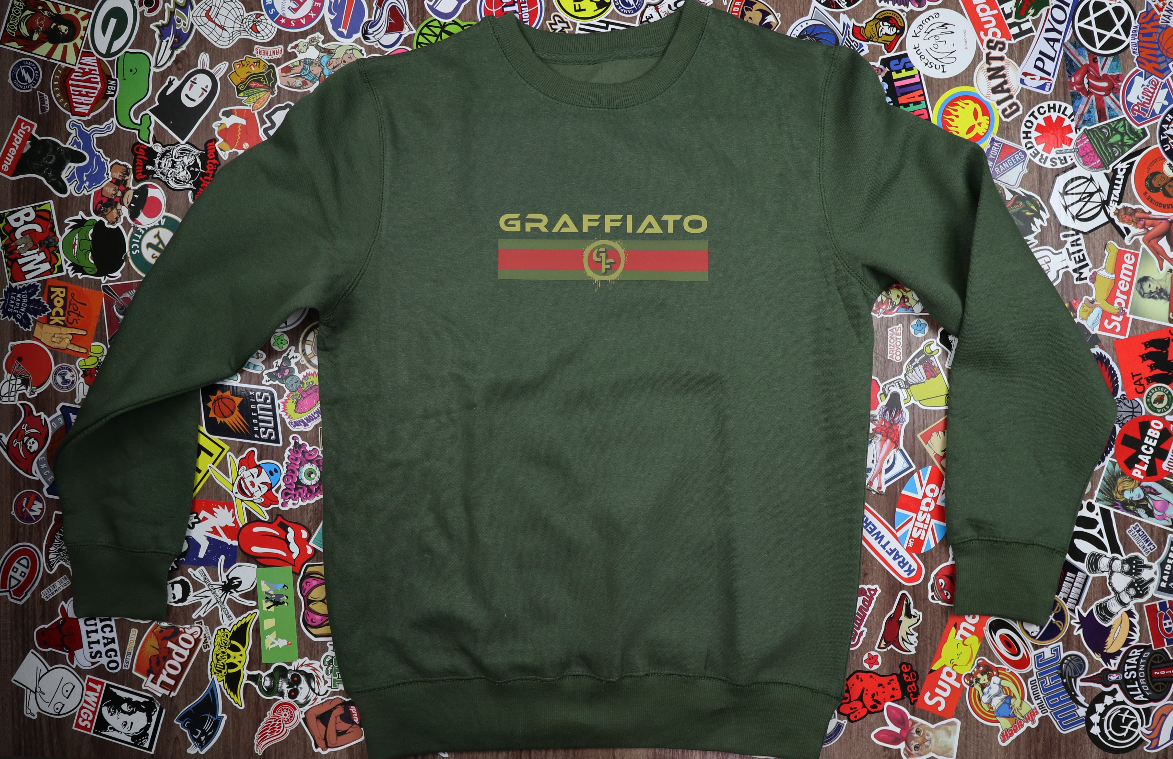 ARMY GREEN CREW NECK – GRAFFIATO FASHION
